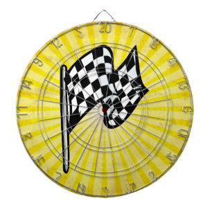 Chequered Flag; yellow Dartboard