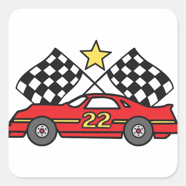 Chequered Flags Car Square Sticker (Front)