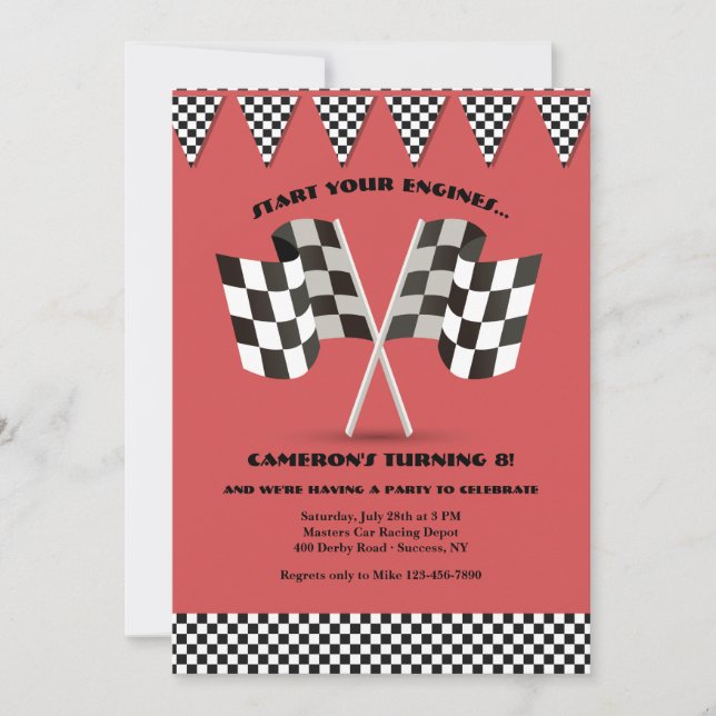 Chequered Flags Invitation (Front)