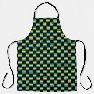 Chequered Gabon Flag Pattern  Apron