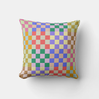 Chequered Geometric Retro Pattern Papers Graphic Cushion