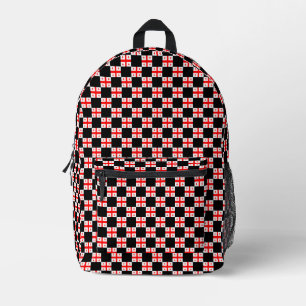 Chequered Georgia Flag Pattern  Printed Backpack