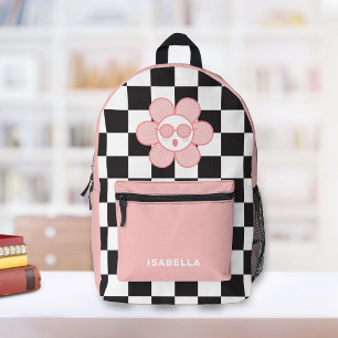 Chequered Girl School Backpack