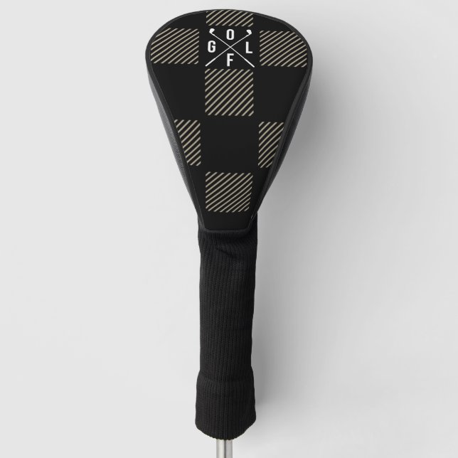 Chequered  golf head cover (Front)