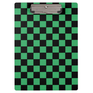 Chequered Green and Black Clipboard