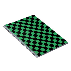 Chequered Green and Black Notebook