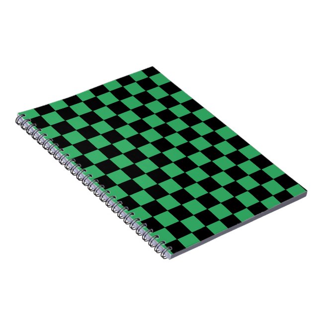 Chequered Green and Black  Notebook (Right Side)