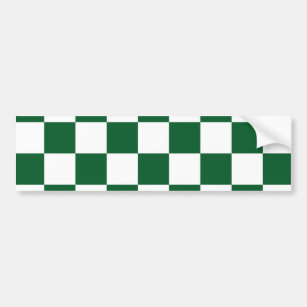 Chequered Green and White Bumper Sticker