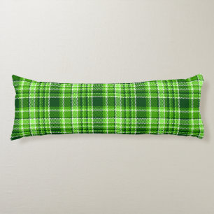 Chequered Green Colour Pattern Body Cushion