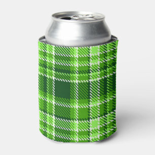 Chequered Green Colour Pattern Can Cooler