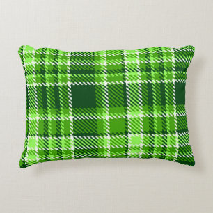 Chequered Green Colour Pattern Decorative Cushion