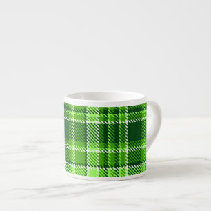 Chequered Green Colour Pattern Espresso Cup