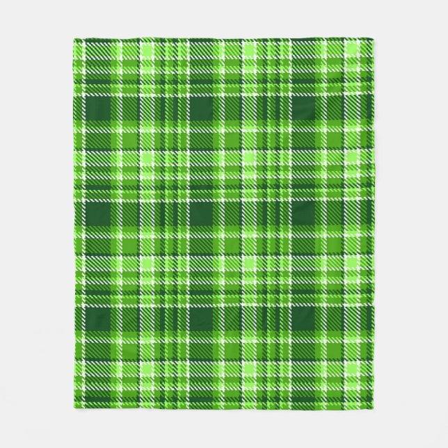 Chequered Green Colour Pattern Fleece Blanket (Front)