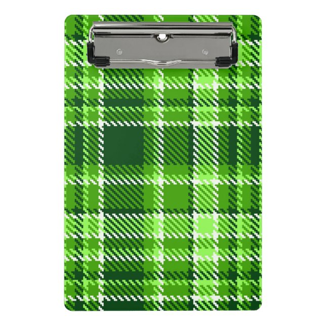 Chequered Green Colour Pattern Mini Clipboard (Front)