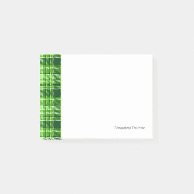 Chequered Green Colour Pattern Post-it Notes (Front)