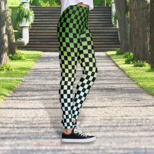 Chequered Green Fade Sunset Leggings
