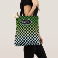 Chequered Green Fade Tote