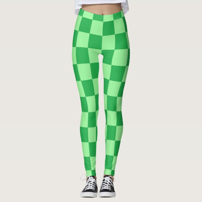 Chequered Green Leggings (Front)