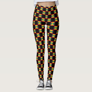Chequered Grenada Flag Pattern  Leggings