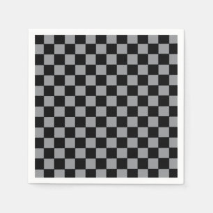 Chequered Grey and Black Napkin