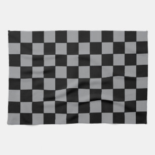 Chequered Grey and Black Tea Towel