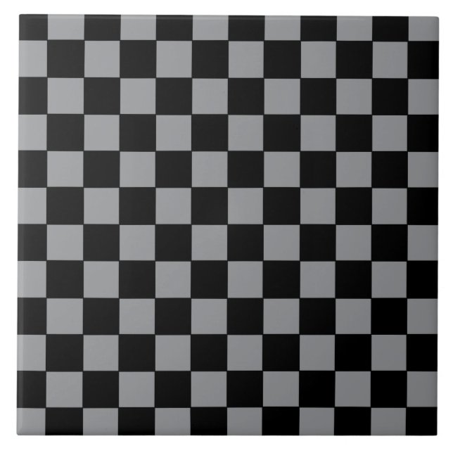 Chequered Grey and Black  Tile (Front)