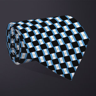 Chequered Guatemala Flag Pattern  Tie
