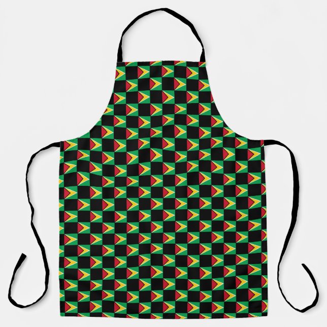 Chequered Guyana Flag Pattern  Apron (Front)