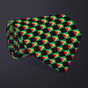 Chequered Guyana Flag Pattern Tie