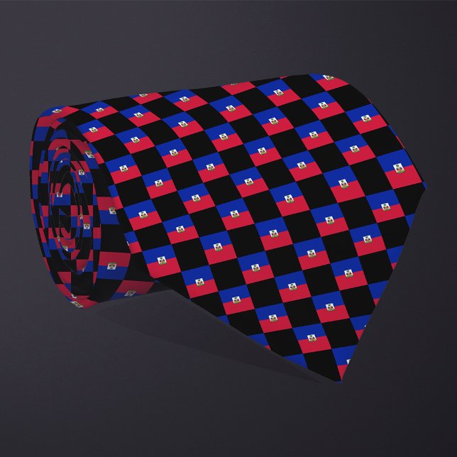 Chequered Haiti Flag Pattern  Tie (Creator Uploaded)
