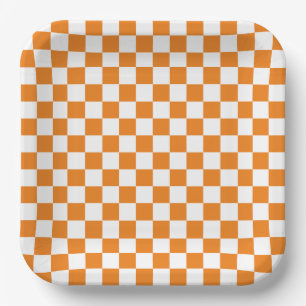 Chequered Halloween Paper Plate