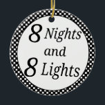 Chequered Hanukkah Ceramic Tree Decoration<br><div class="desc">Use this chequered ornament to decorate a garland or use as an embellishment on a Hanukkah gift.</div>