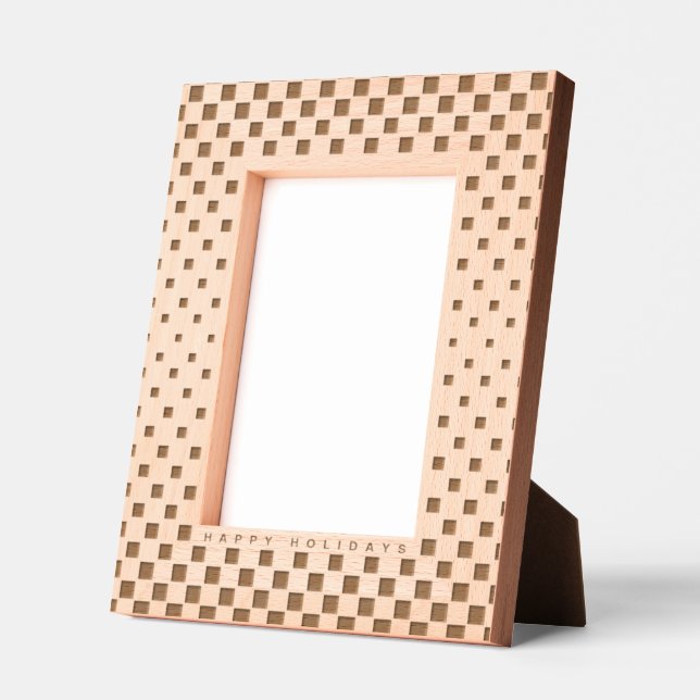 Chequered Happy Holidays Etched Frames (Left)