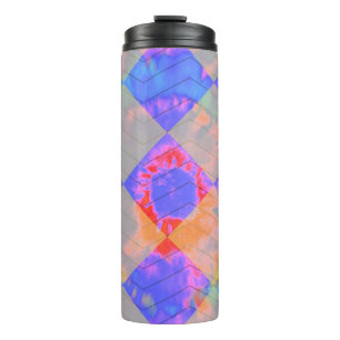 Chequered Harlequin Rainbow Herringbone Colourful  Thermal Tumbler