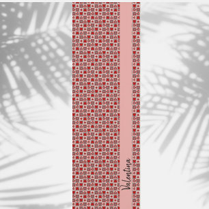 Chequered Heart Pattern Monogram Yoga Mat