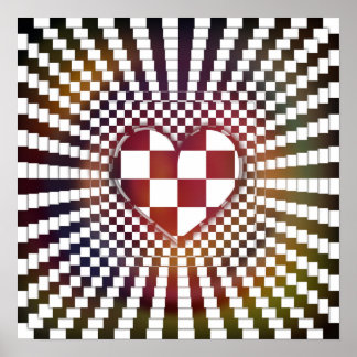 chequered heart poster