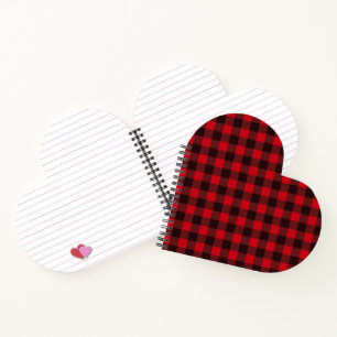 Chequered Heart Shaped Spiral Bound Notebook