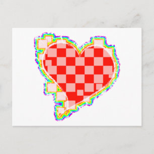 chequered heart. v2. postcard