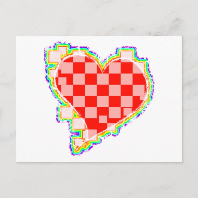chequered heart. v2. postcard (Front)