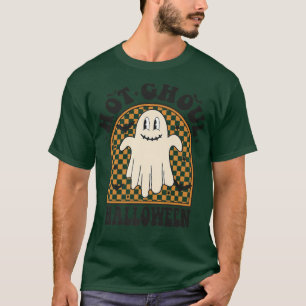 Chequered Hot Ghoul Halloween Boo Ghost Spooky Sea T-Shirt