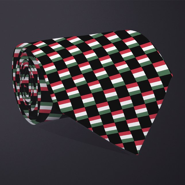 Chequered Hungary Flag Pattern  Tie (Creator Uploaded)