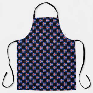 Chequered Iceland Flag Pattern Apron