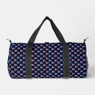 Chequered Iceland Flag Pattern Duffle Bag