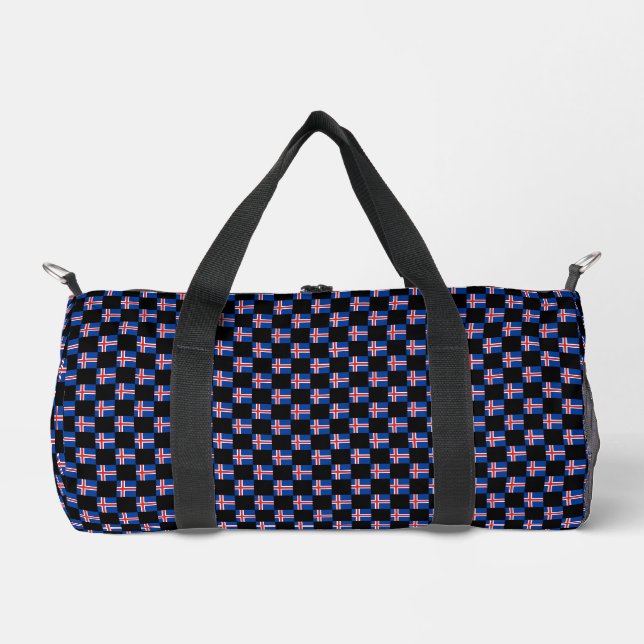 Chequered Iceland Flag Pattern  Duffle Bag (Front)