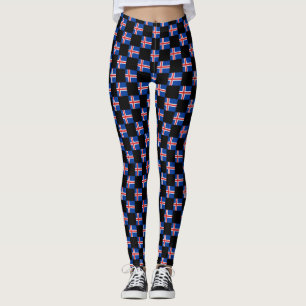 Chequered Iceland Flag Pattern Leggings