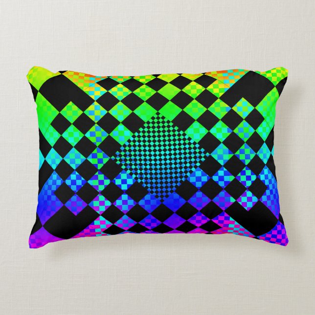 Chequered Illusion by Kenneth Yoncich Decorative Cushion (Front)