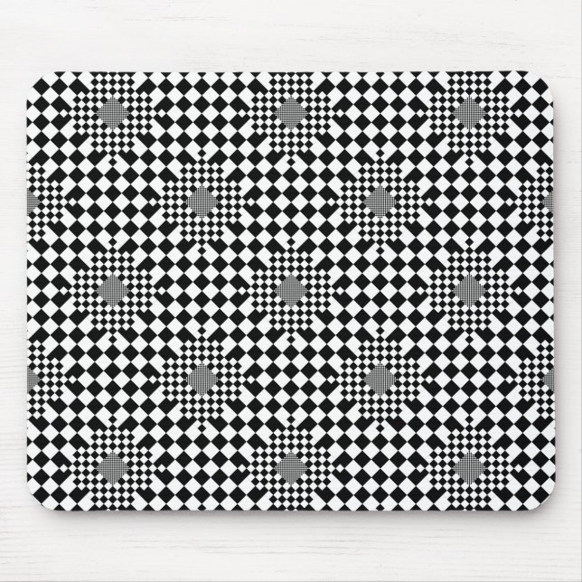 Chequered Illusion by Kenneth Yoncich Mouse Pad (Front)
