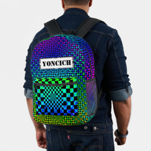 Chequered Illusion by Kenneth Yoncich Printed Backpack