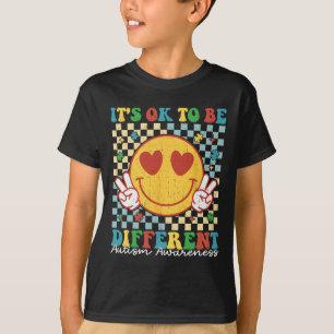 Chequered It Is Ok To Be Different Autism Awarenes T-Shirt