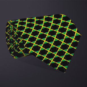 Chequered Jamaica Flag Pattern Tie
